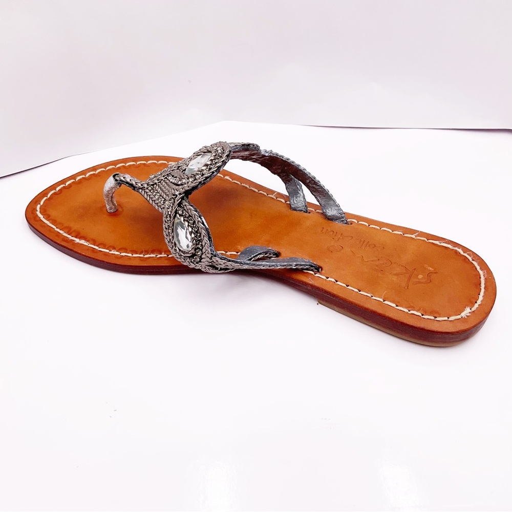 {Skemo Collection} Silver Embellished Slippers - Picture 3 of 16